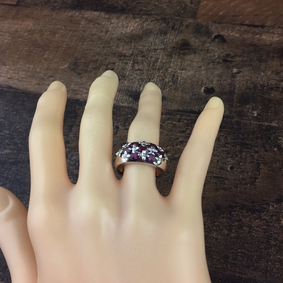 Michelle Albala Sterling Silver Rhodolite Garnet Ring 8 - Picture 4 of 11